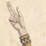 Sceptre et main de justice, dessin, collection Gaignières