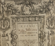 Michel de Montaigne, Les Essais, Exemplaire de Bordeaux (EB), 1588, page de titre (NP)<br>============================