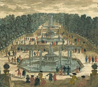 Adam Perelle, Vue et perspective du Jardin des trois bassins de Versailles, 1670<br>============================  