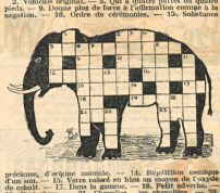 Grille en forme d’éléphant parue dans Les Belles Images, 1936<br>============================
