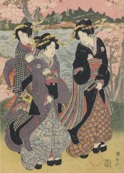 Lavis de couleur, école de Hokusaï
